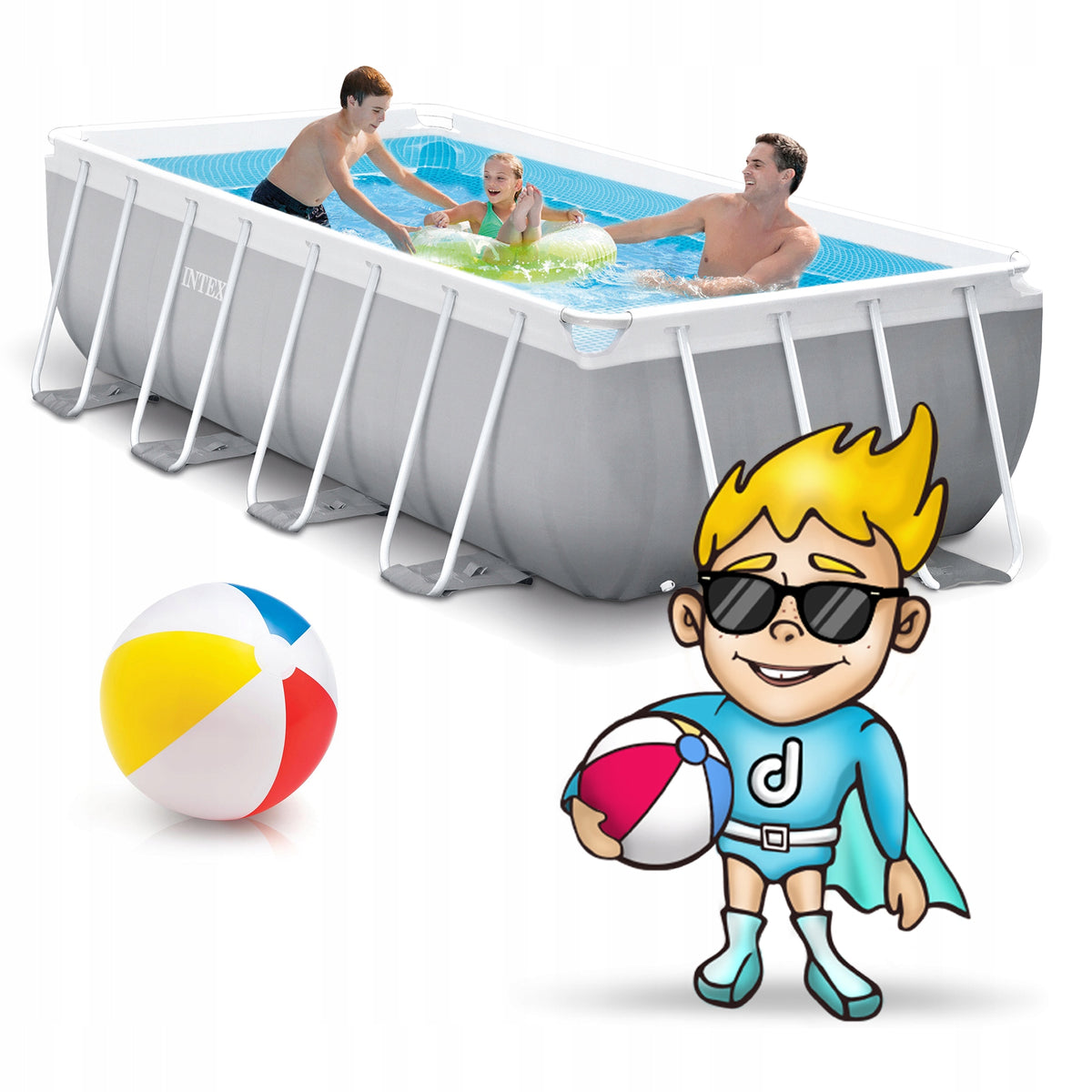Garden pool rack INTEX 400x200 FULL set 18in1 PUMP COVER MAT Packaging status original