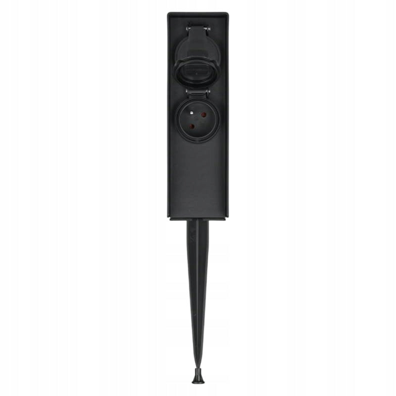 Garden post 2G 1,5M IP44 with ground DPM black
