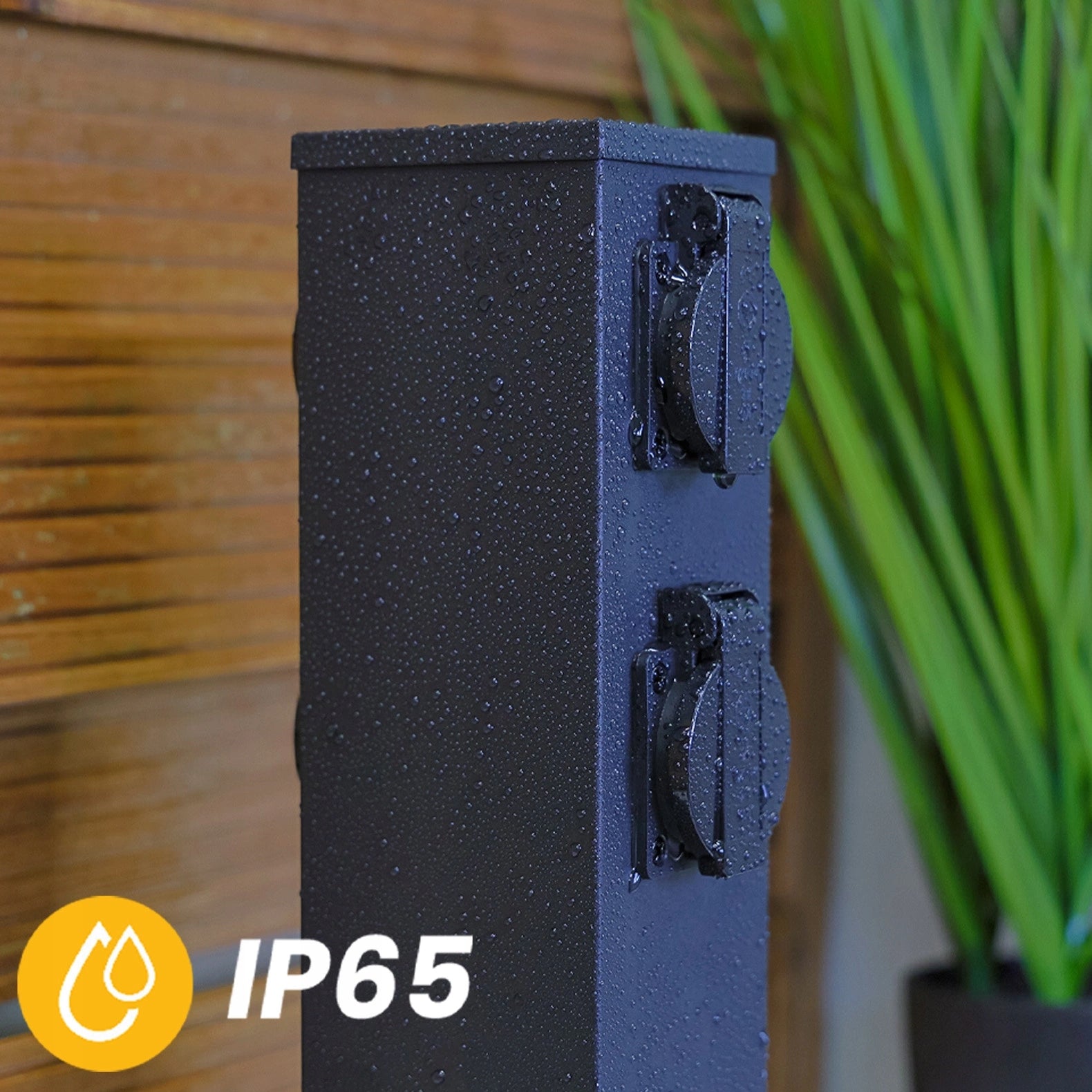 Garden post Lumiled IBERI 40cm 4x Network socket 230V IP65/IP54 Black Product height 40 cm