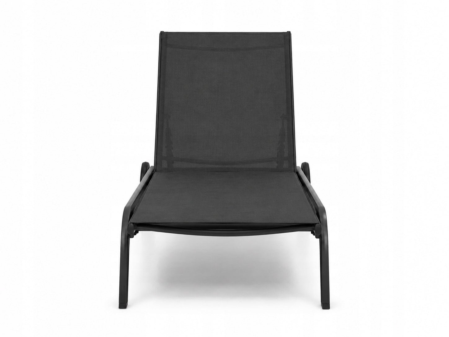 Garden sun lounger on wheels black adjustable premium couch Color black