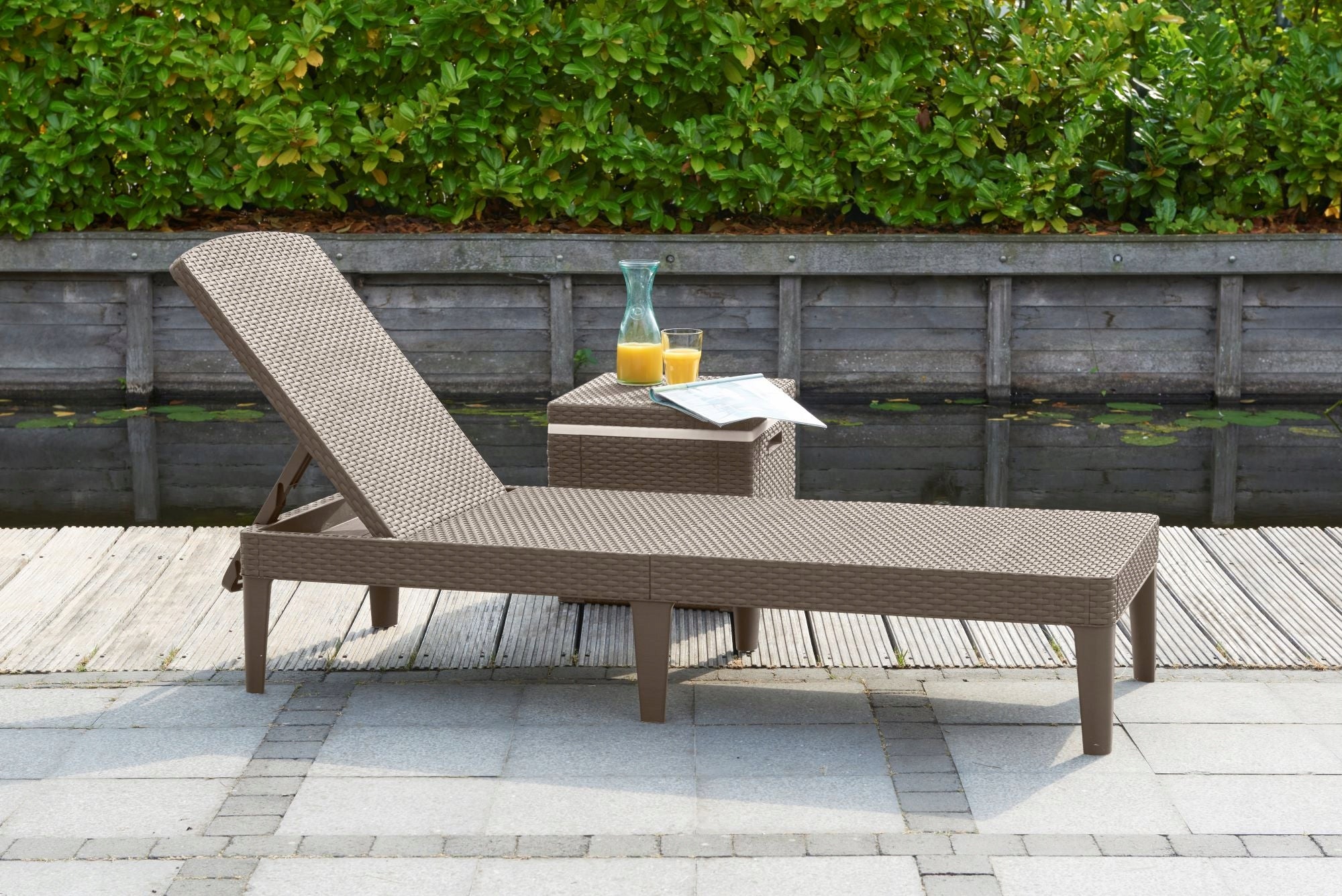 Garden sun lounger terrace cappucino KETER Jaipur 187 x 58 x 29 cm Brand Keter