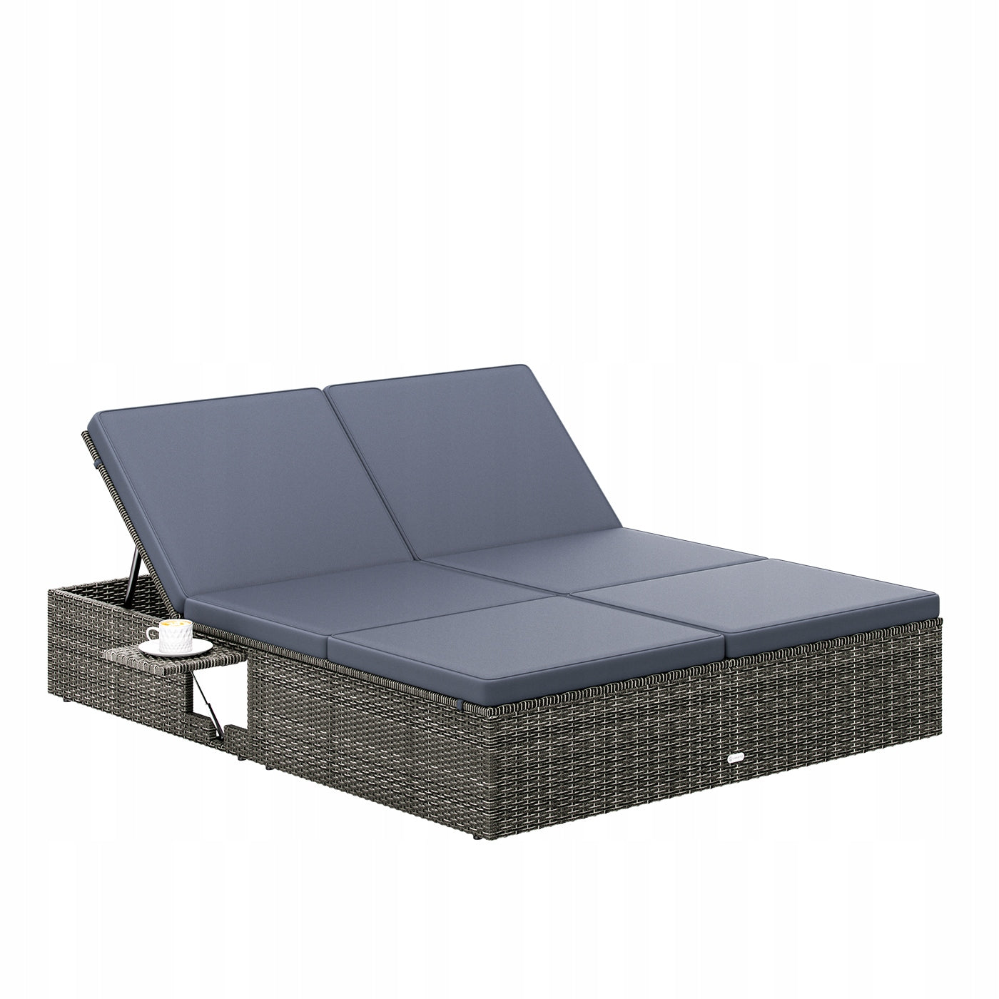 Garden sunbed couch bed garden furniture rattan 200x160x33cm pillows Packaging status original