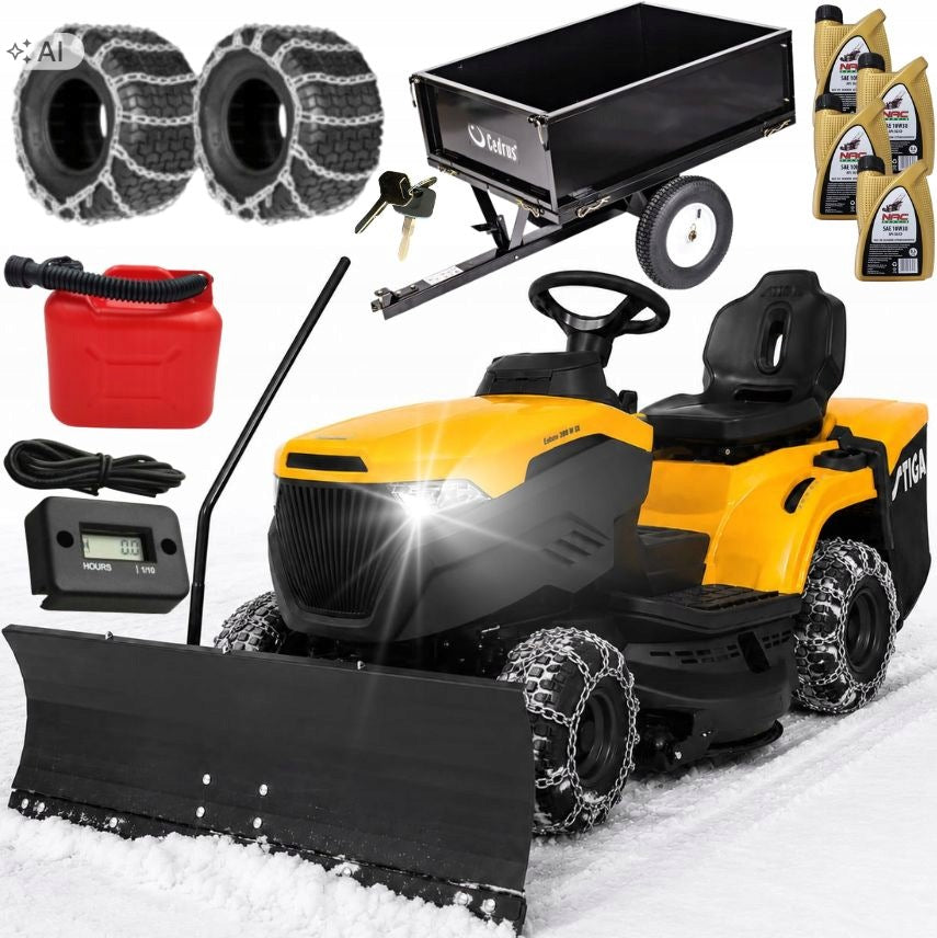 Garden tractor Stiga Estate 398 W SE + ACCESSORIES+COUNTER+SET SUMMER + WINTER