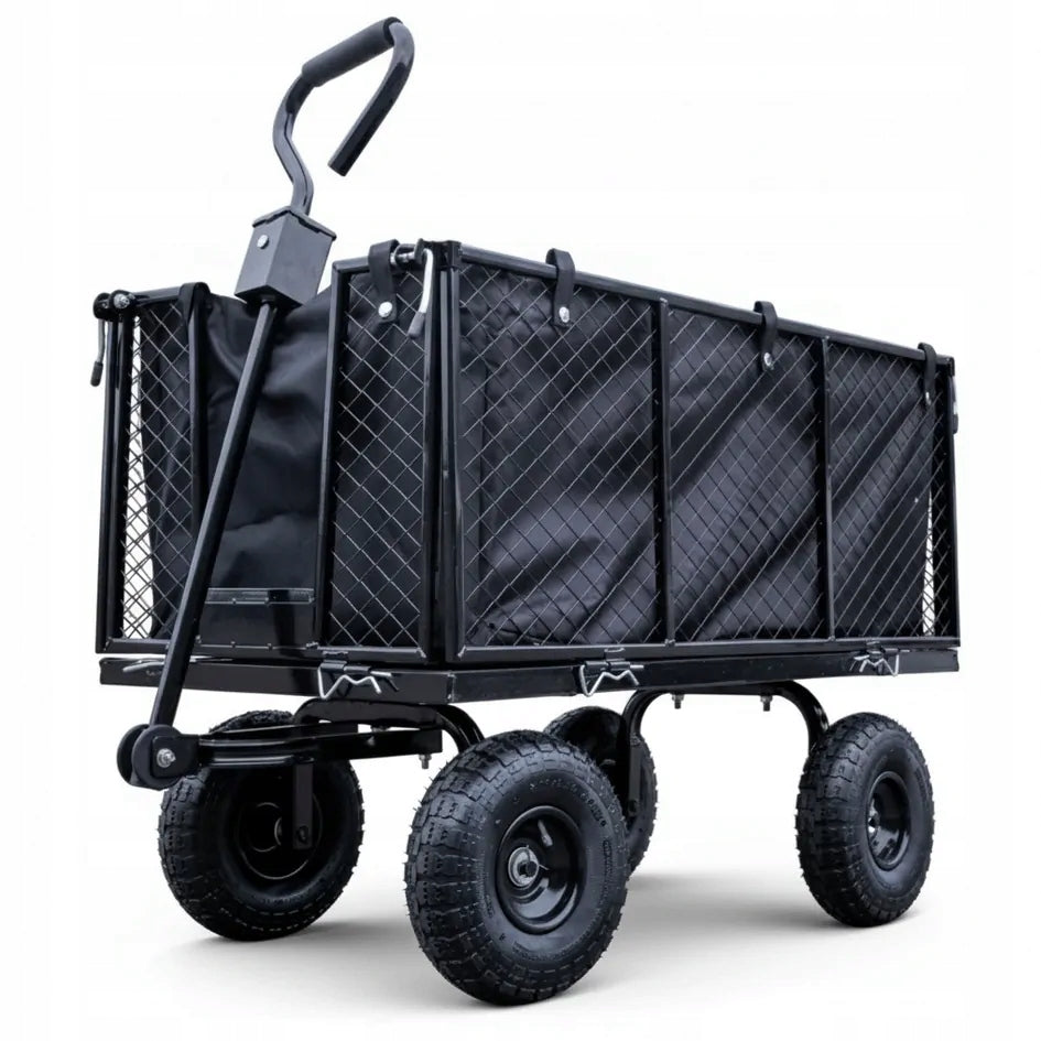 Garden trolley MAXI transport trailer tarpaulin black 250l 550kg Packaging status original