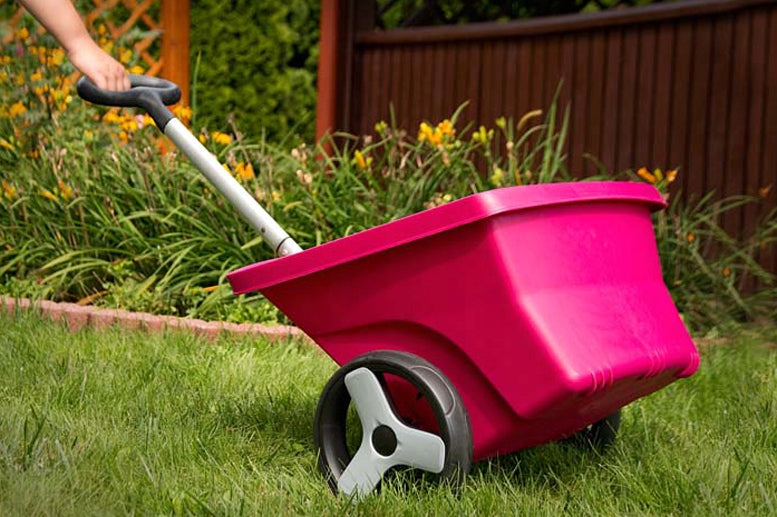 Garden trolley wheelbarrow transporter light leaves wood Hagsen 67L PINK Capacity 67 l