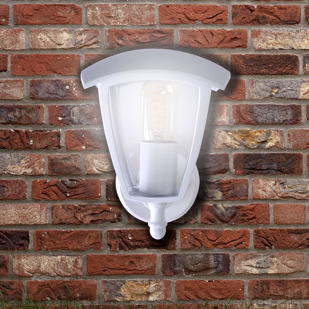 Garden wall lamp FOX WHITE 1xE27 Color white
