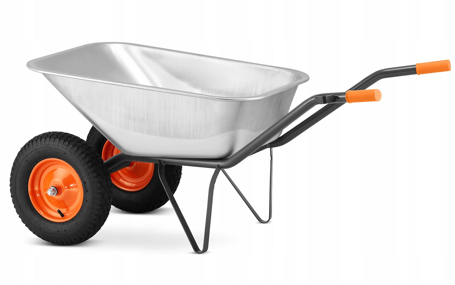 Garden wheelbarrow two-wheeled GALVANIZED welded HIGHER 140L 380kg Brand Higher