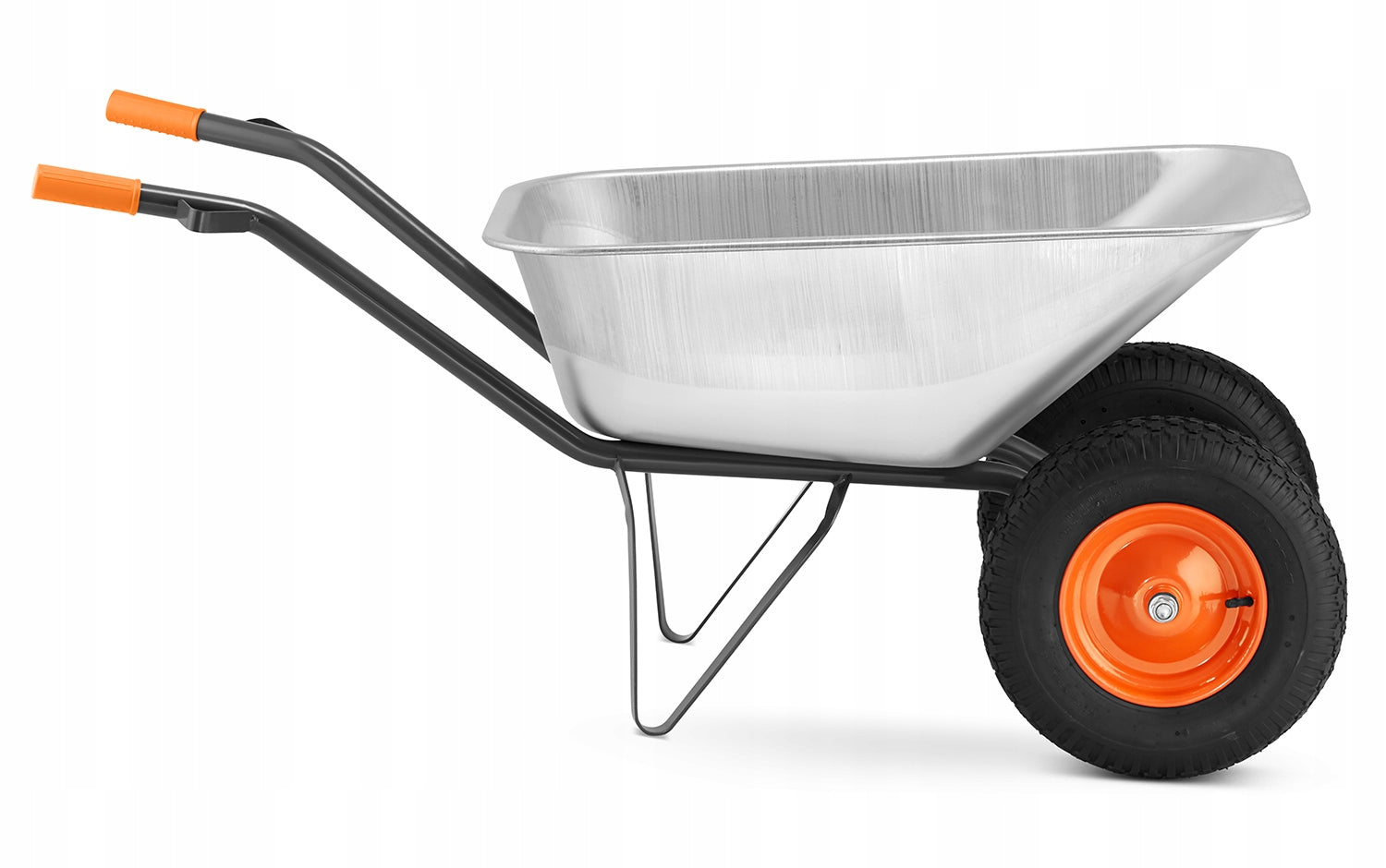 Garden wheelbarrow two-wheeled GALVANIZED welded HIGHER 140L 380kg Kind wheelbarrow