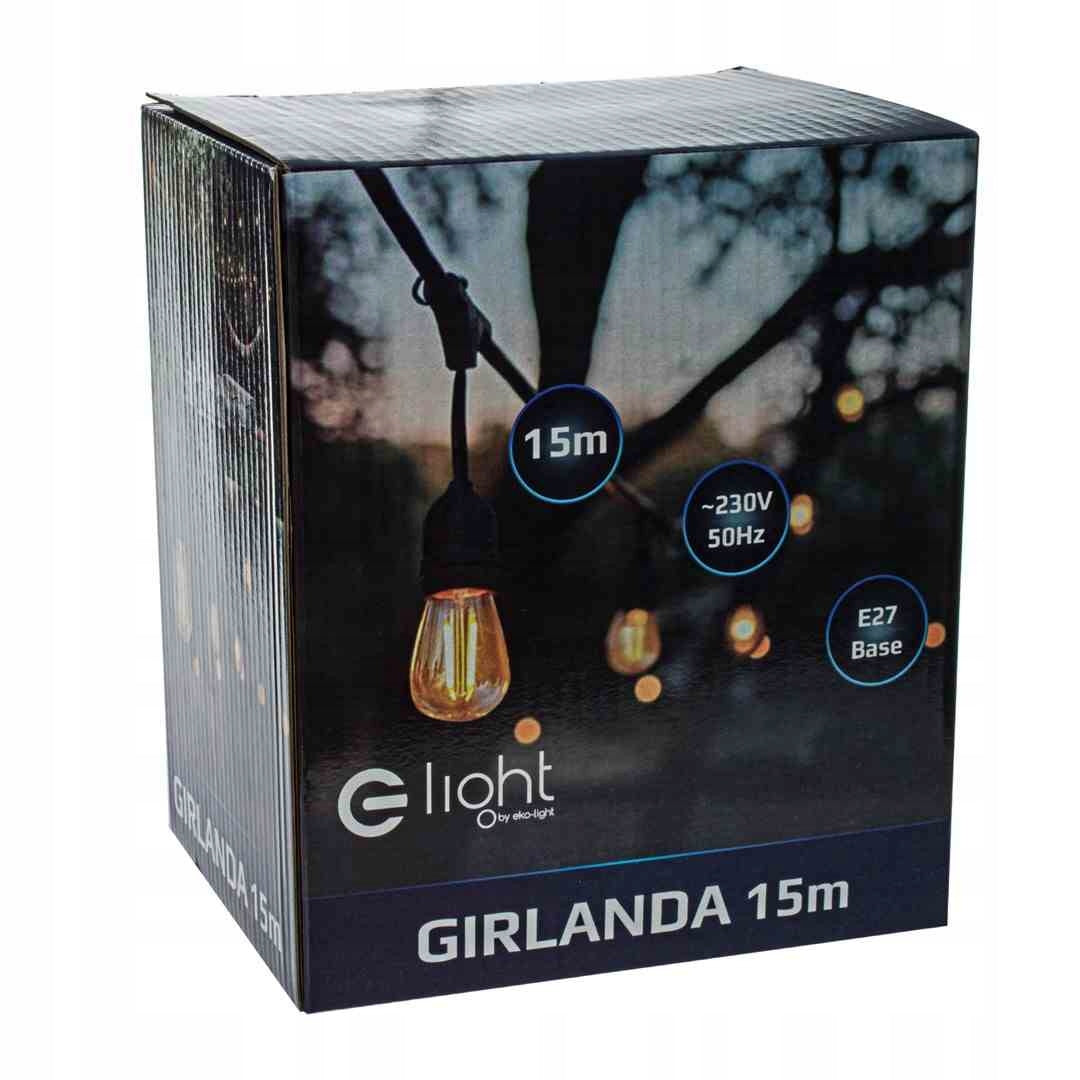 Garland LED garden lights Eco-light 15m black Batteries included no
