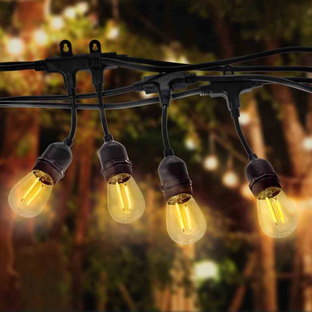 Garland LED garden lights Eco-light 15m black Globe diameter 0 cm