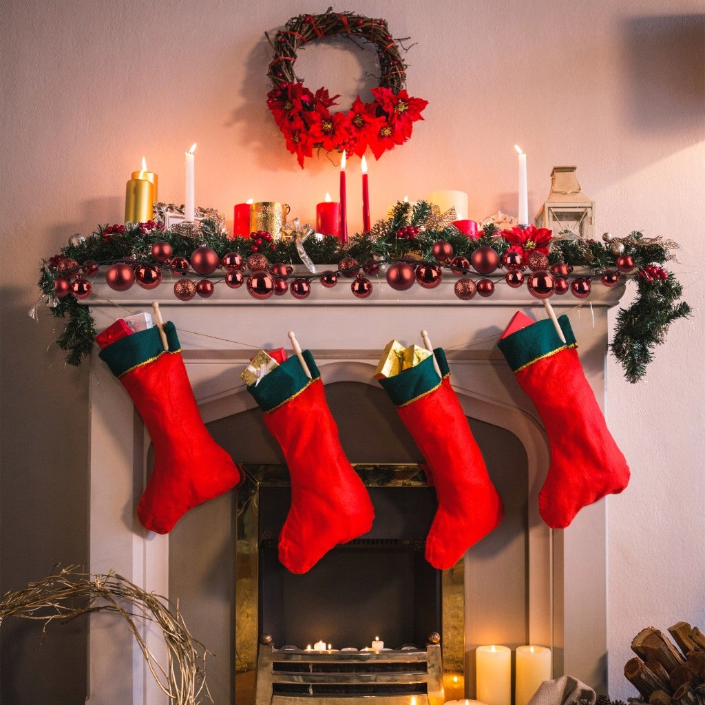 Garland with baubles 180 cm red baubles up to 6 cm for Christmas tree fireplace stairs Packaging status original