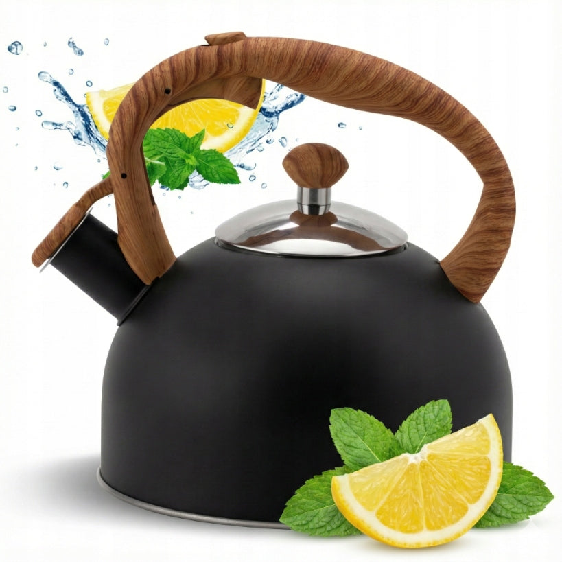 Gas Kettle 2.5 L For induction With Whistle, Traditional Steel, Edenberg