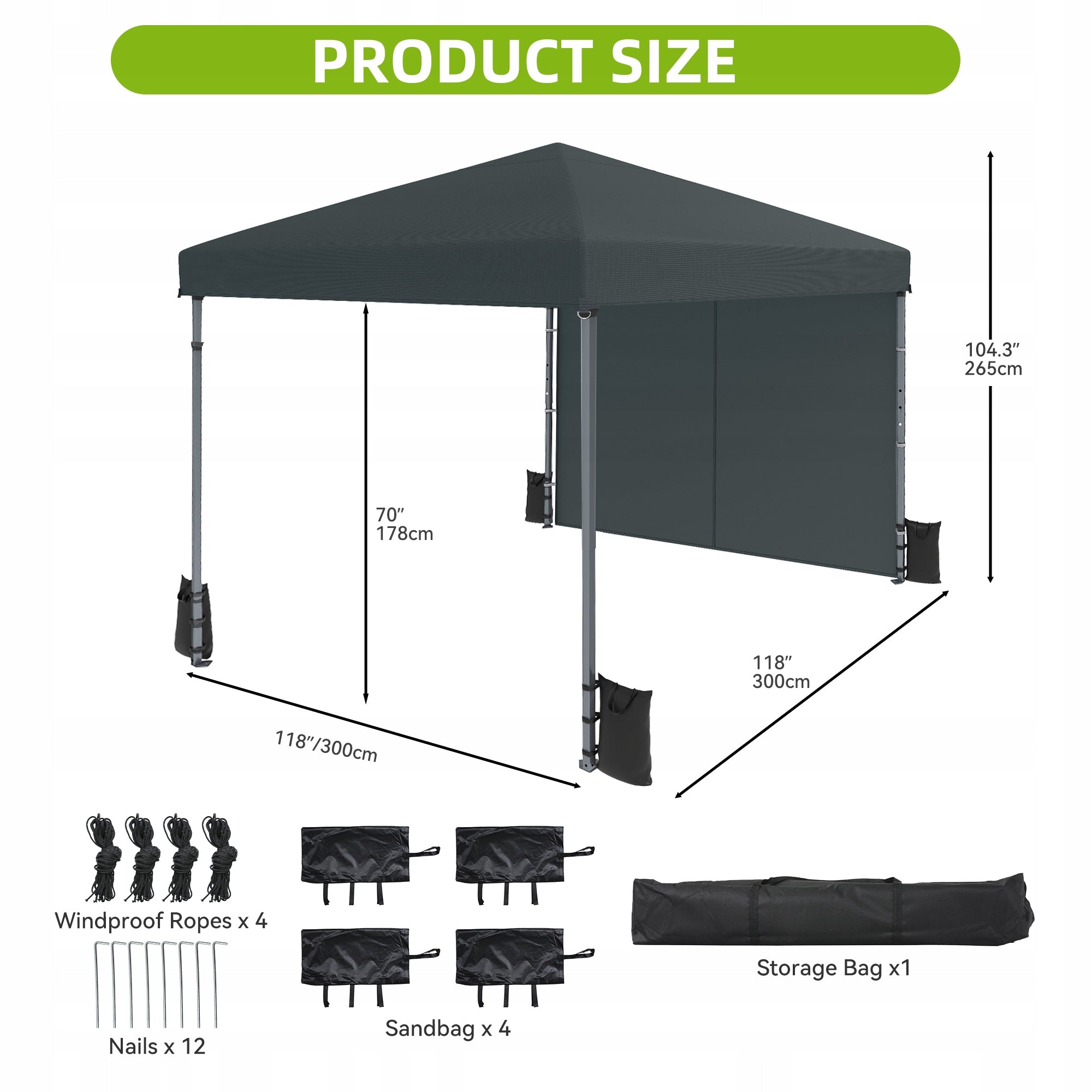 Gazebo, Garden Tent, Pavillon 3×3m Pop up Waterproof Folding, Canopy Blue Manufacturer Balconera