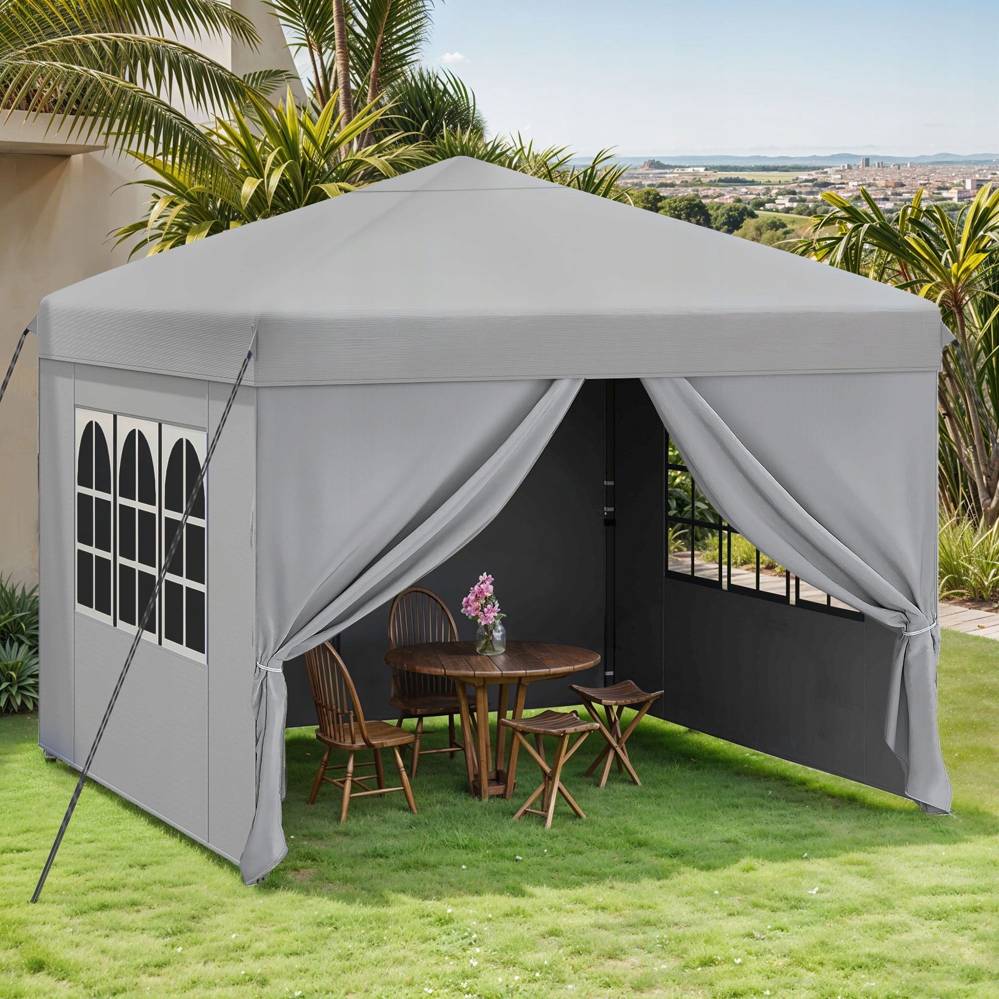 Gazebo, Garden Tent, Pavillon, 3×3m, Waterproof Folding, Canopy, Light Grey Manufacturer code GDPAOP-1006-E-AL