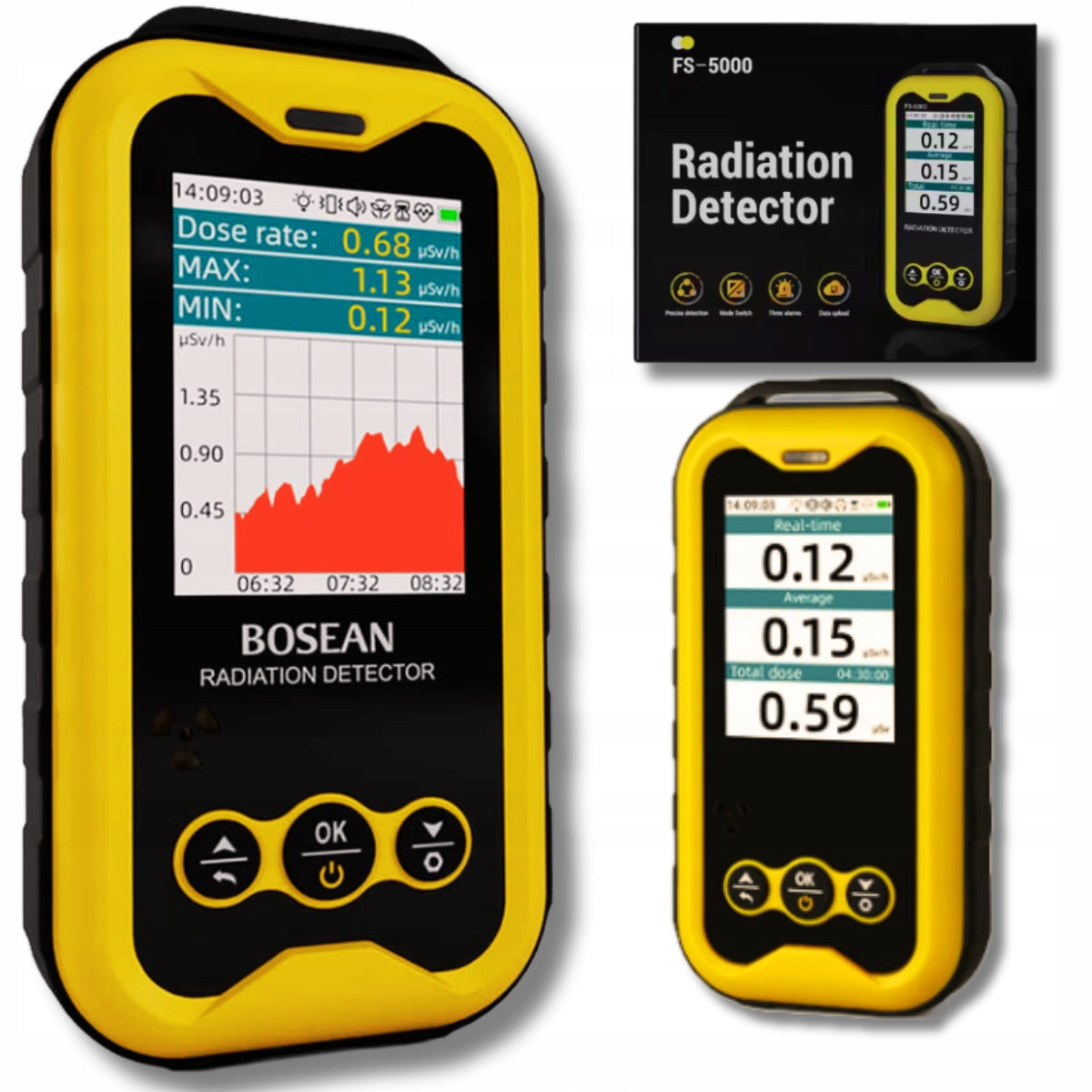 Geiger counter Bosean FS-5000 nuclear radiation dosimeter