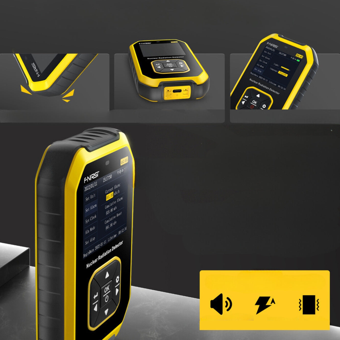 Geiger counter detector nuclear radiation LCD dosimeter FNIRSI GC01 Maximum depth of measurement for copper and non-ferrous metals 60 mm