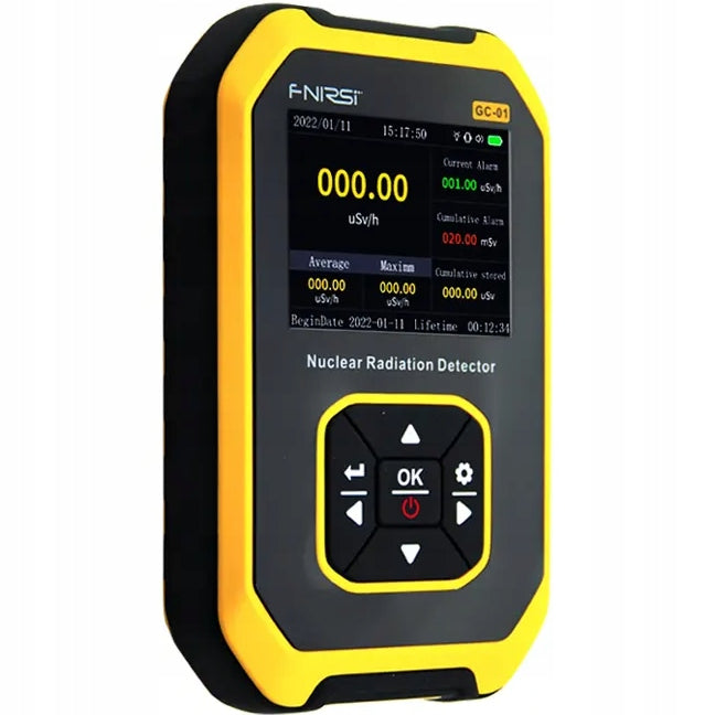 Geiger counter detector nuclear radiation LCD dosimeter FNIRSI GC01 Maximum measurement depth for live wires 51 mm