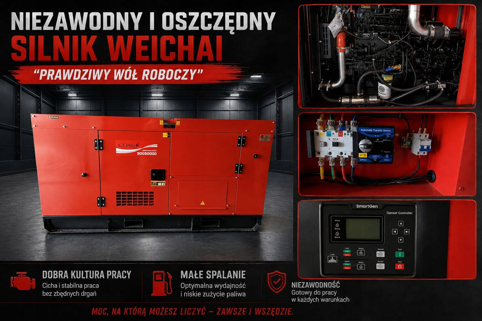 Generator set 50 kVA Diesel + ATS Packaging status original