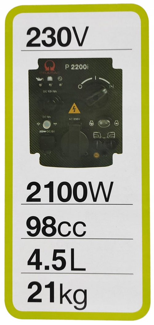 Generator set Pramac Suitcase P2200i Inverter 2100W Stabilization Manufacturer code PF192SX1000