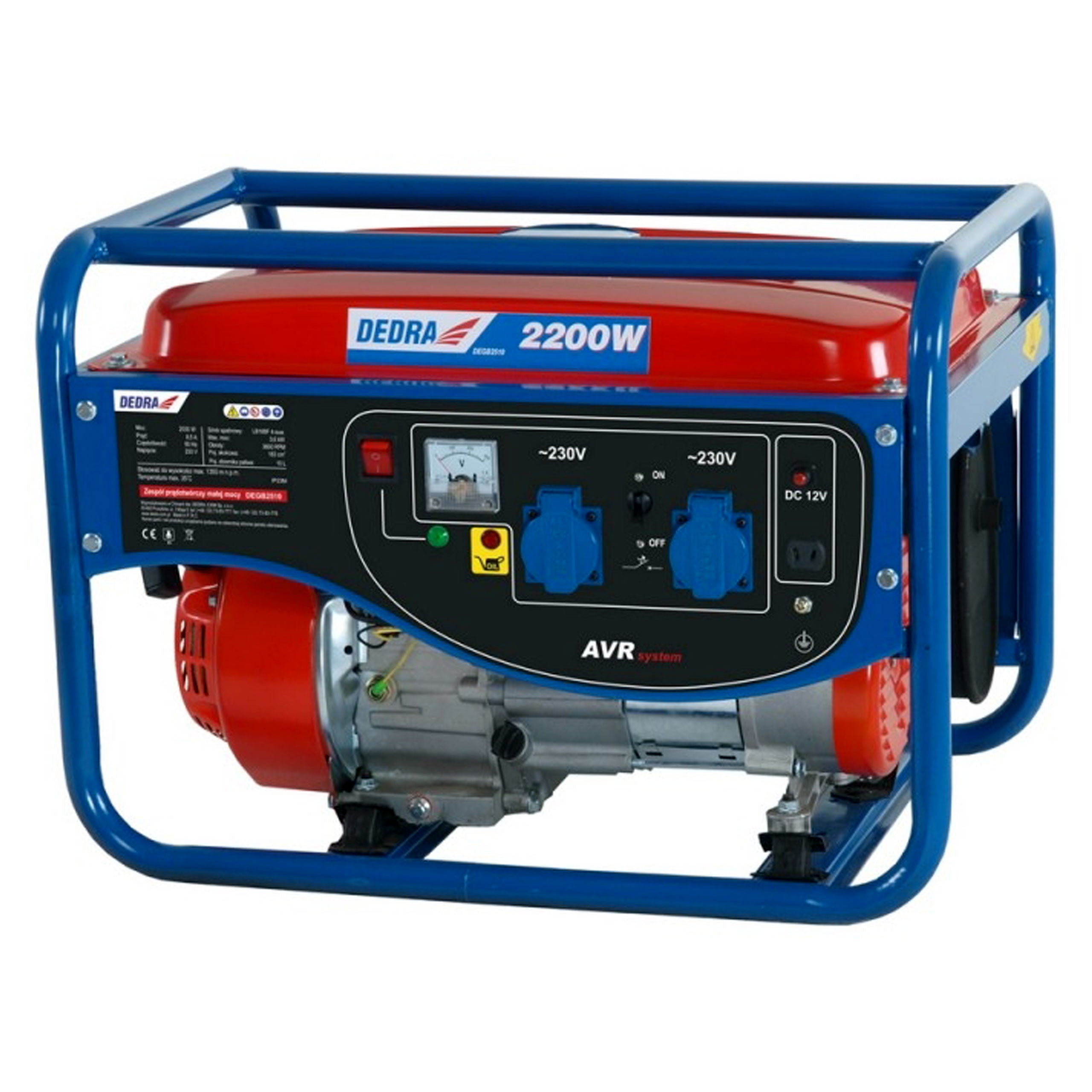 Generator set generator 230V Dedra 2,0kW max. 2,2kW petrol DEGB2510 Packaging status original