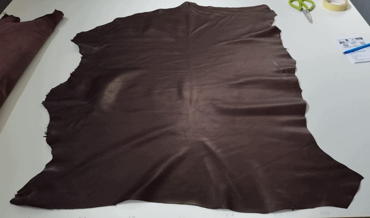 Genuine grain leather Clothing Shoes Buttery soft BROWN thickness 1 mm- 0,59 m2 Packaging status original