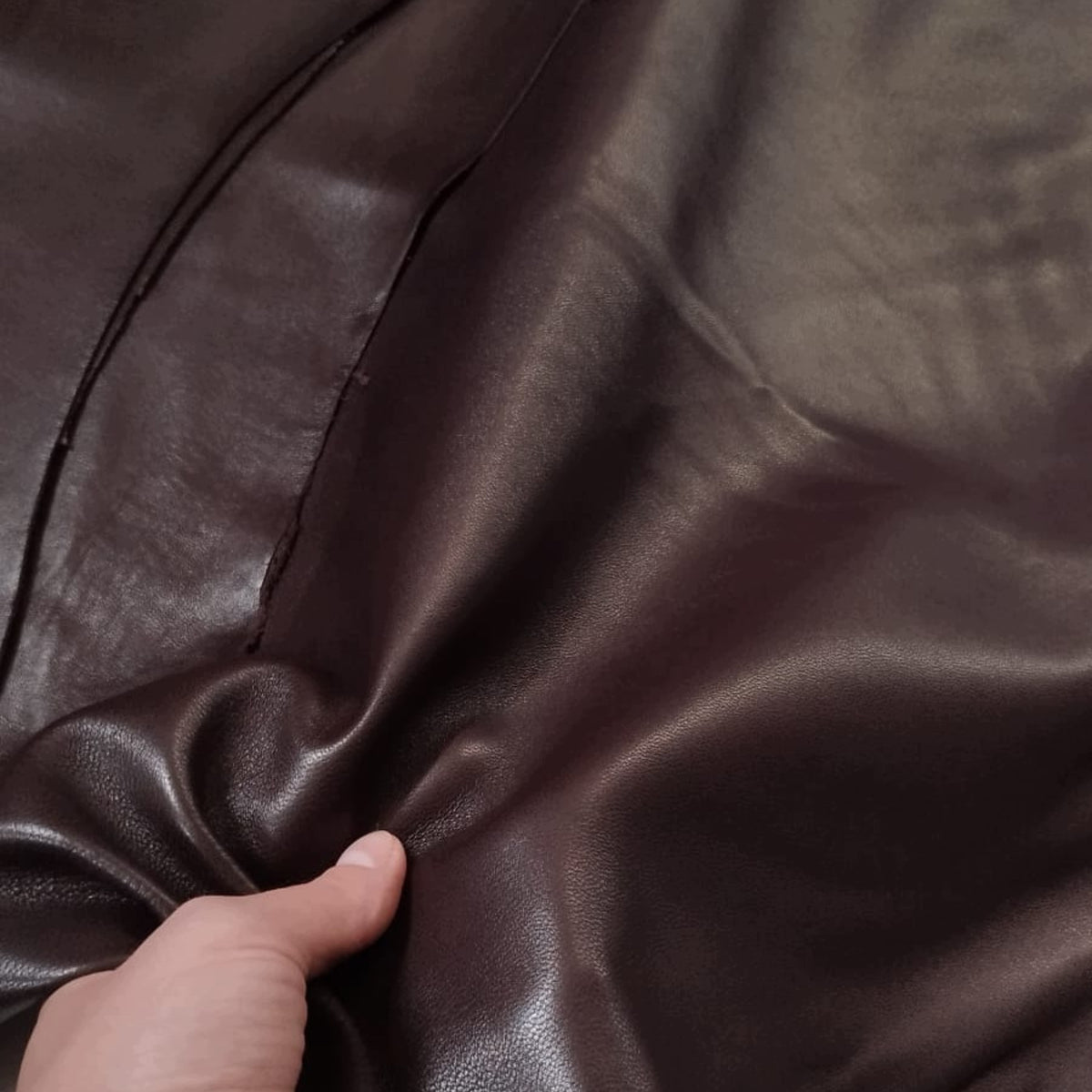 Genuine grain leather Clothing Shoes Buttery soft BROWN thickness 1 mm- 0,62 m2