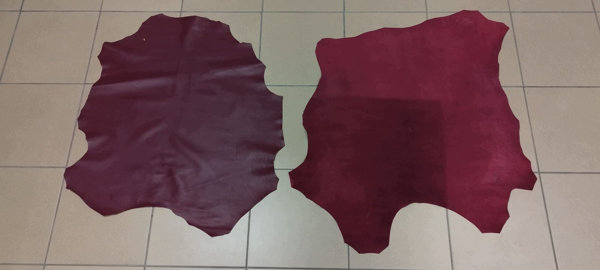 Genuine grain leather Smooth Aries Bordo 1 mm Meaty 0,45 m2 Packaging status original