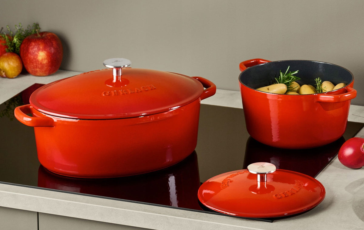 Gerlach Cast iron pan 5,5 l NATUR IRON red gradient Packaging status original