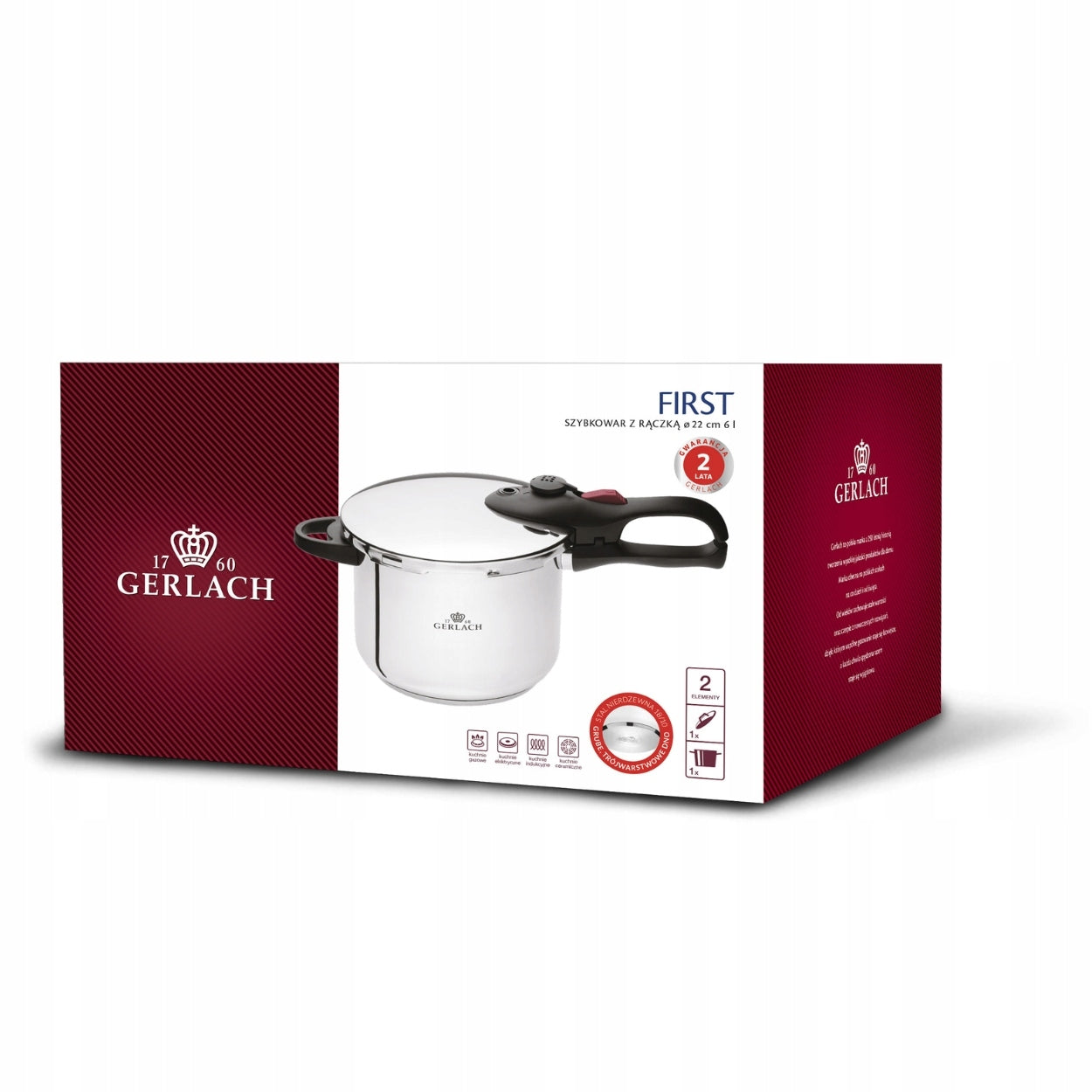 Gerlach Pressure cooker First with handle 6 l EAN (GTIN) 5901035507227