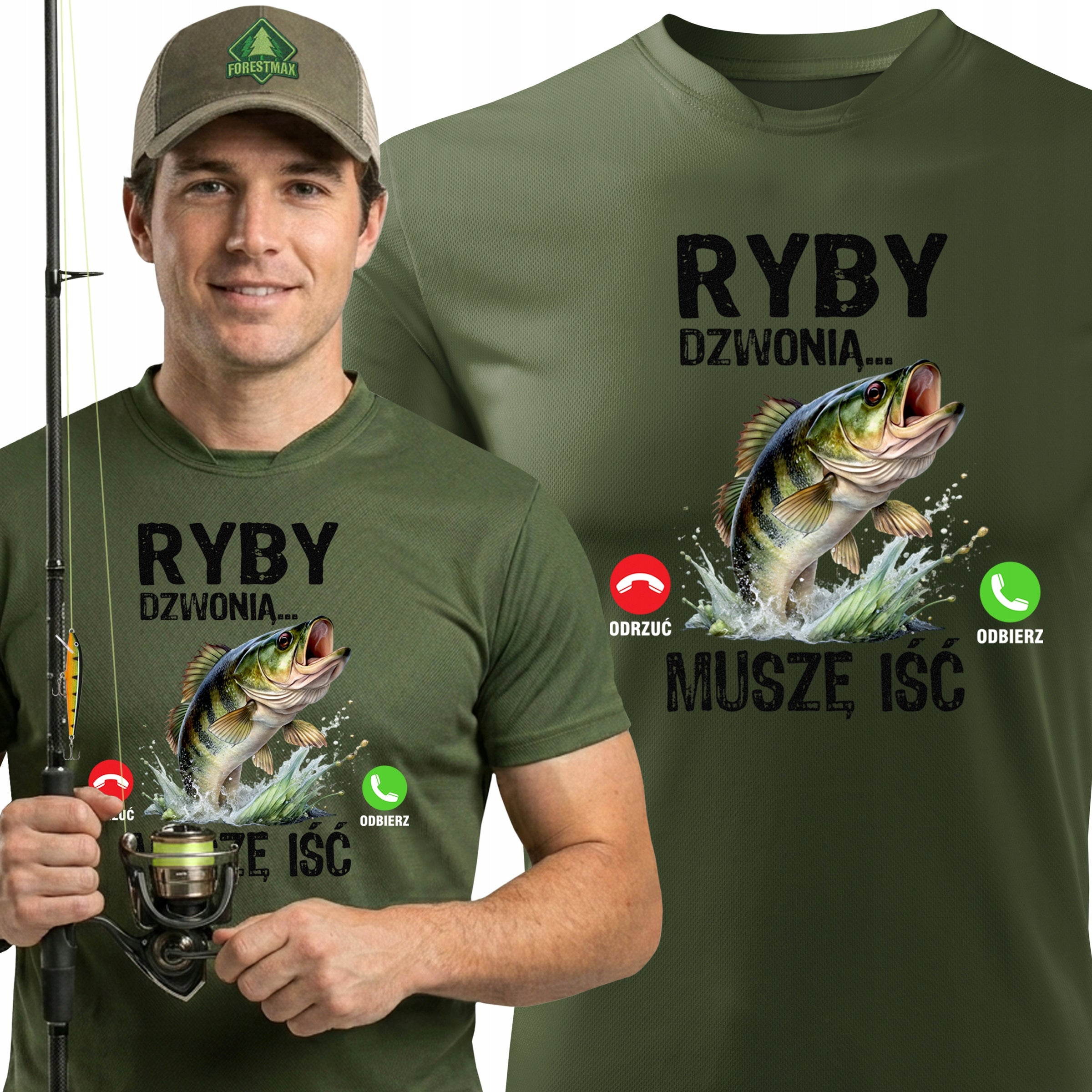 Gift for Fisherman T-shirt print FISH RING - I HAVE TO GO r. M
