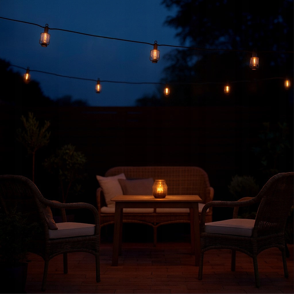 Girlanda swietlna LED ogrodowa GARLAND 20 x 3,6W LED 1800K Globe diameter 4 cm