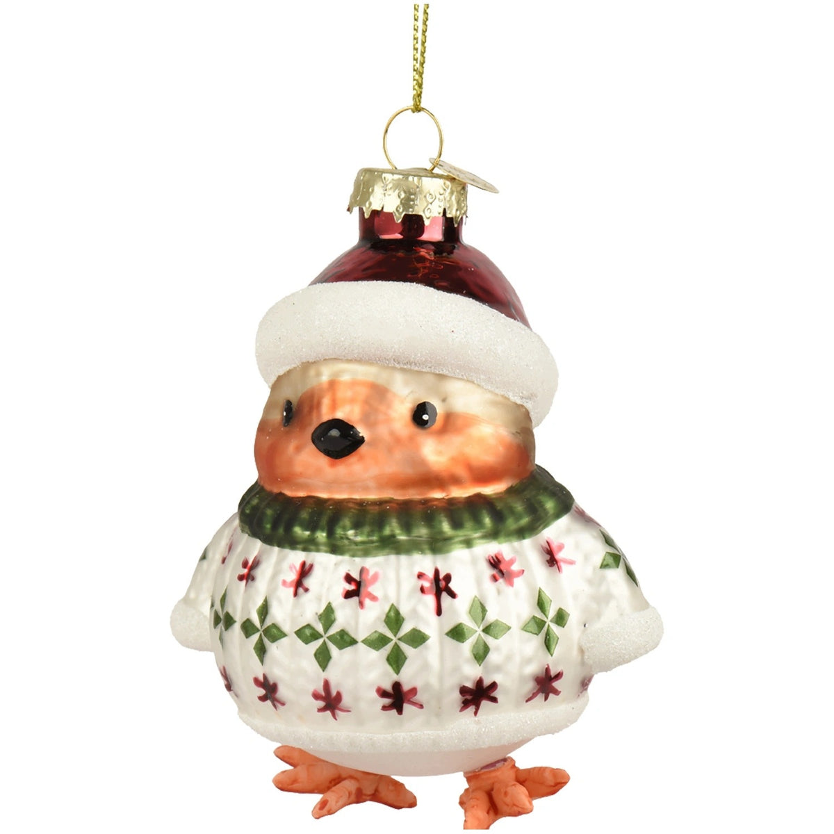 Glass Christmas tree pendant bird in sweater shape Christmas tree bauble