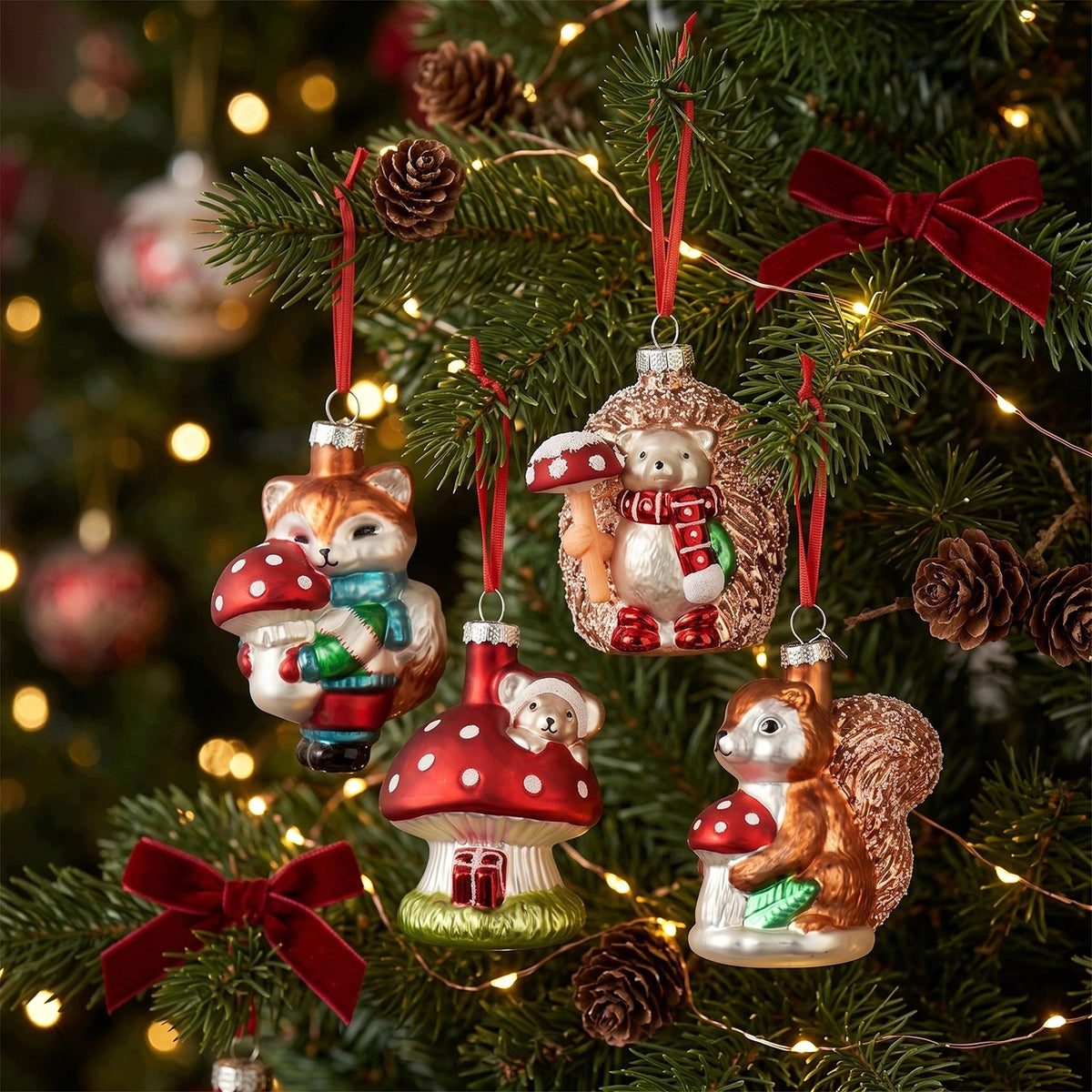 Glass Christmas tree pendant fox 11,3 cm shape bauble for Christmas tree ornament Brand Kaemingk