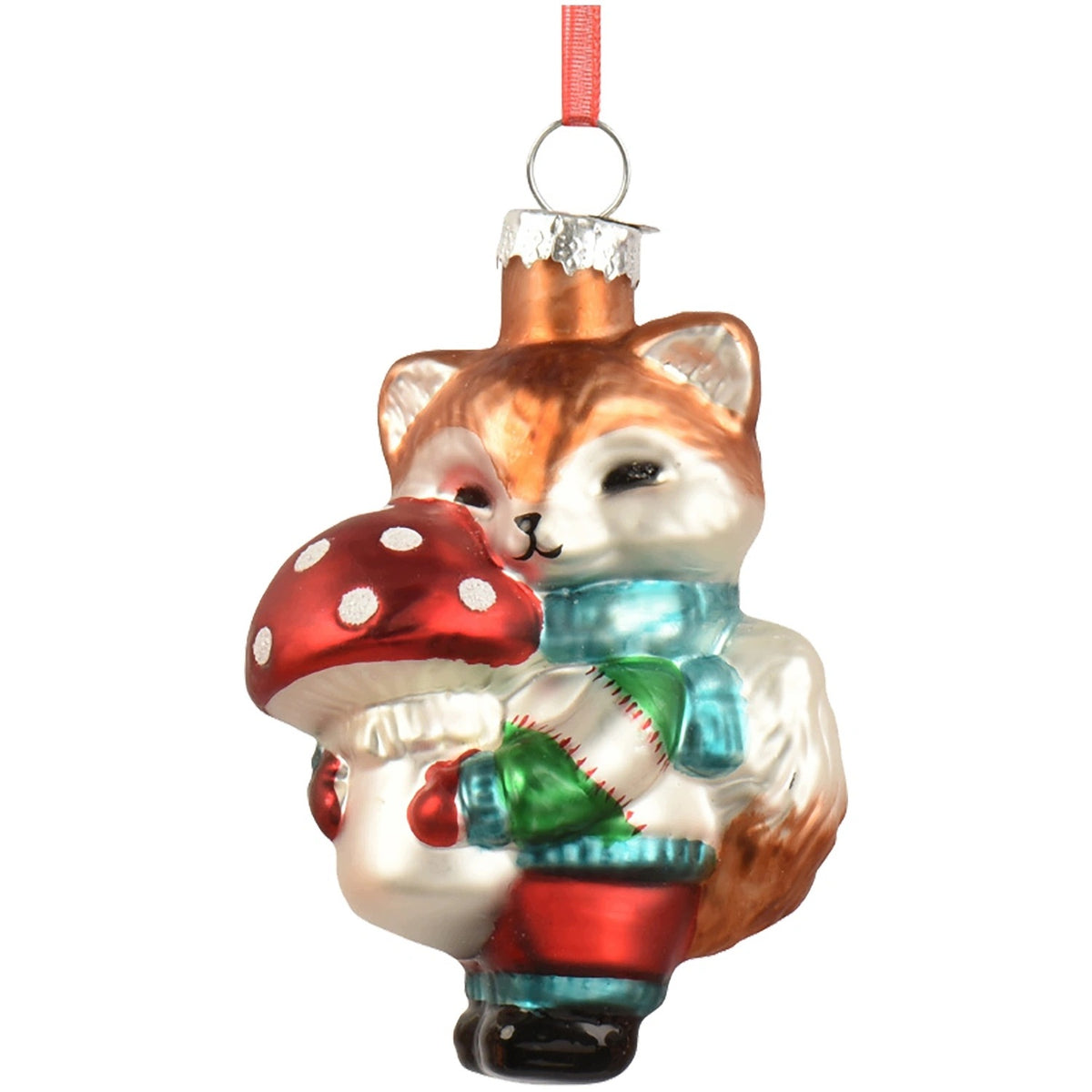Glass Christmas tree pendant fox 11,3 cm shape bauble for Christmas tree ornament