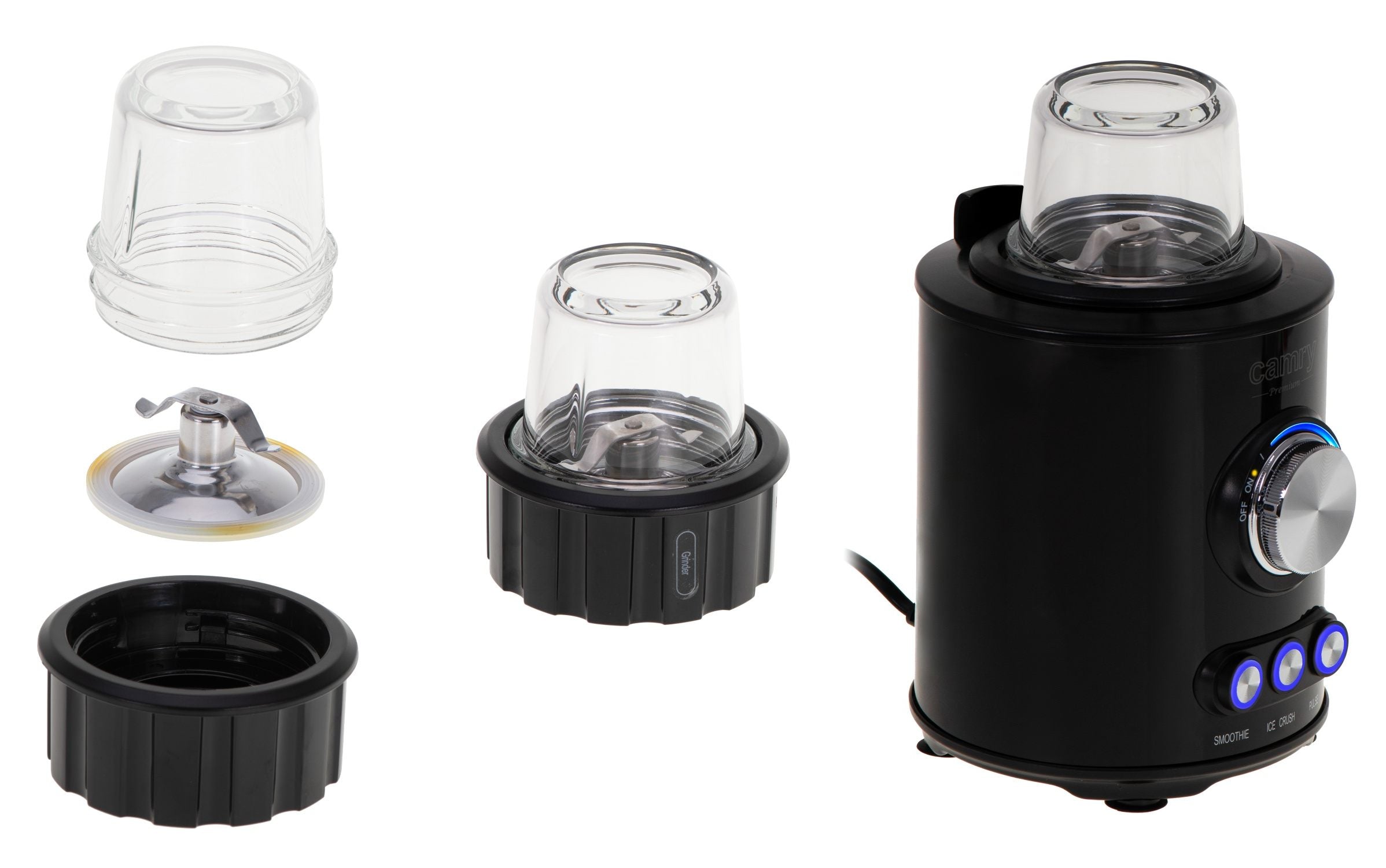 Glass Cup Blender 2in1 1.5L 1800W Crushes Ice Titanium Blades Grinder Manufacturer code CR 4088