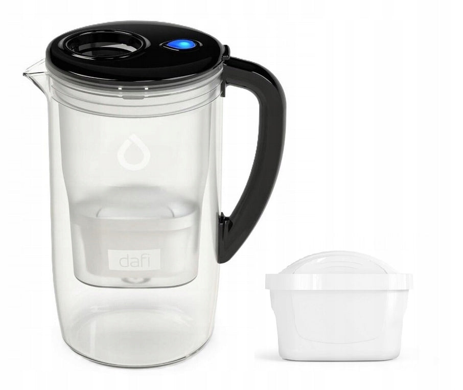 Glass Filter Jug Dafi PRISMA LED 2,5L Black with 1 x Unimax Cartridge