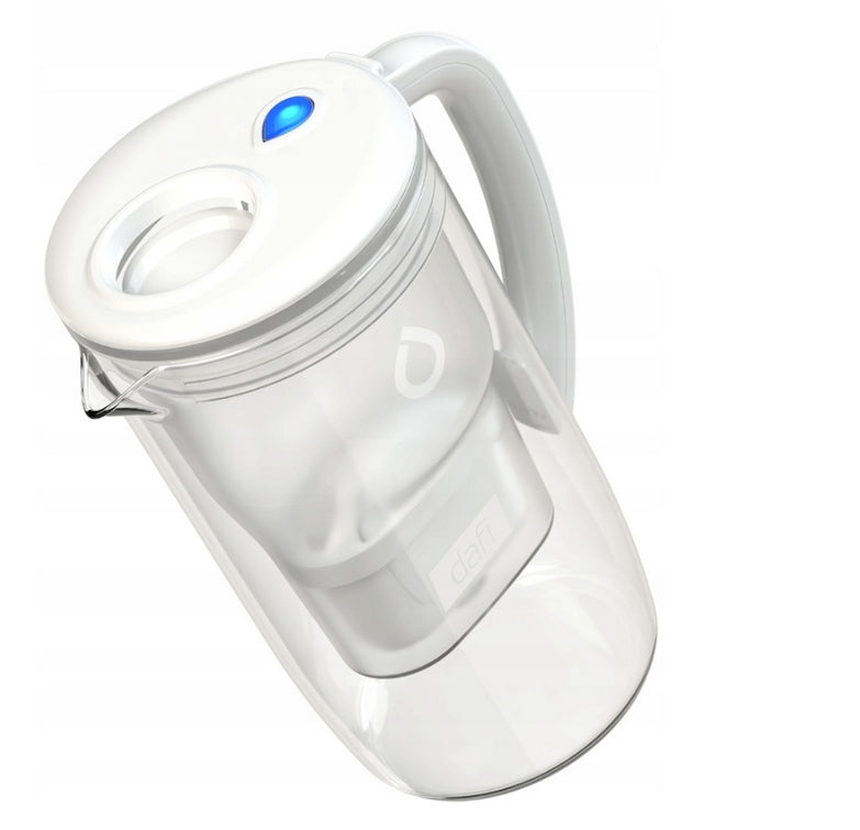 Glass Filter Jug Dafi PRISMA LED 2,5L White with 1 x Unimax Cartridge Manufacturer code D.FO.DAFI.SZKL.PRISMA.UM.LED.BIA.P