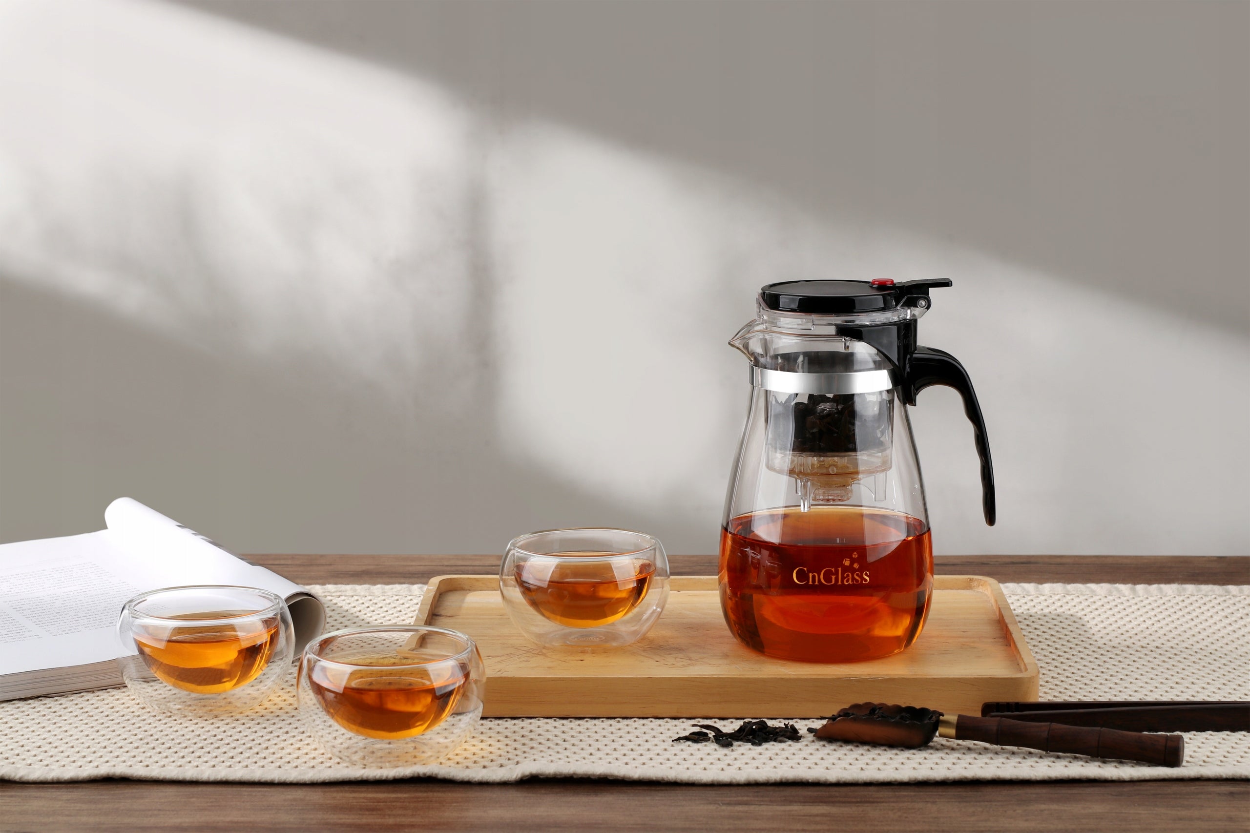Glass Infuser Tea and Herb Pot Strainer CnGlass 900ml EAN (GTIN) 6972187373144