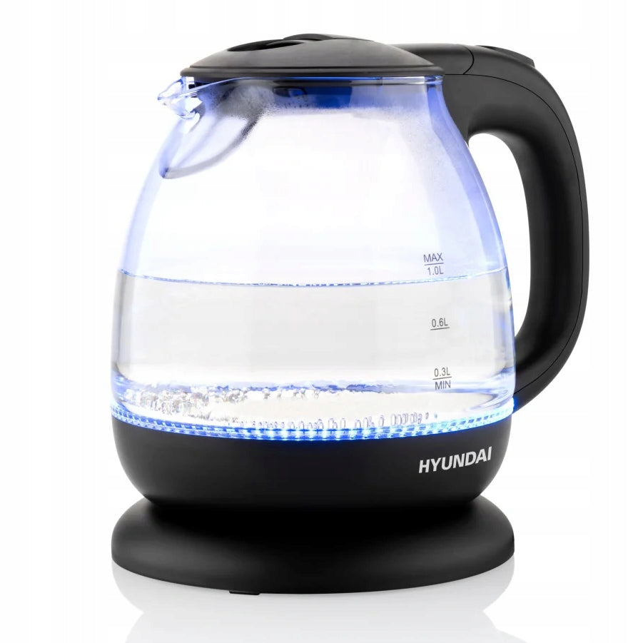 Glass Kettle HYUNDAI VK101 1L. Compact LED Backlight VK-101 Packaging status original