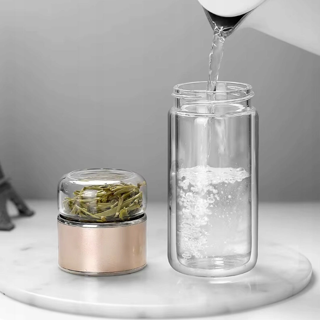 Glass Tea Bottle 420 ml with Infuser – Borosilicate, Thermal Packaging status original