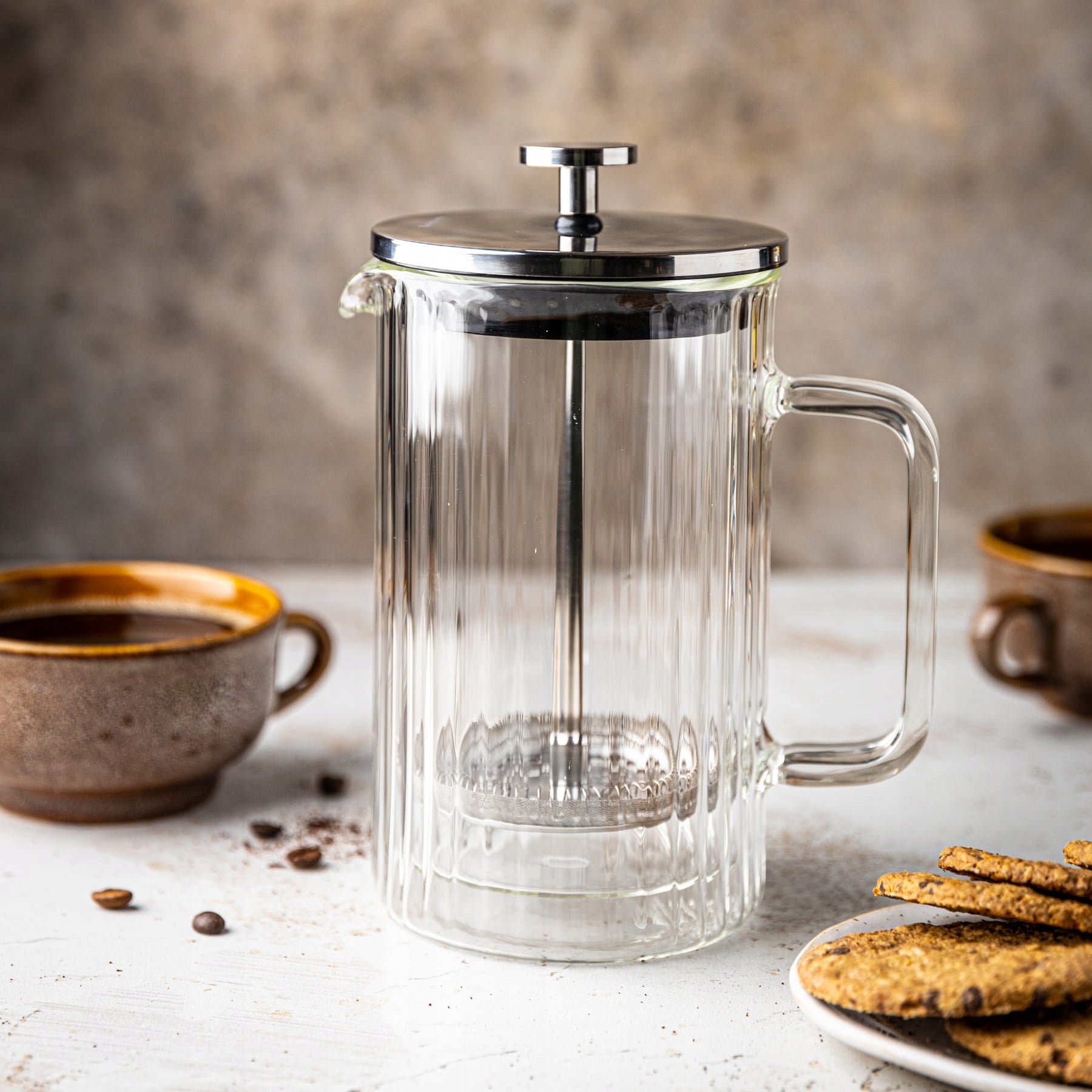 Glass Tea Maker 0,35L French Press Silver KLAUSBERG 7756 Manufacturer code KB-7756