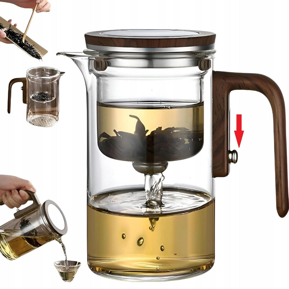 Glass Tea Maker Jug 600ml With One Touch Filter Packaging status original