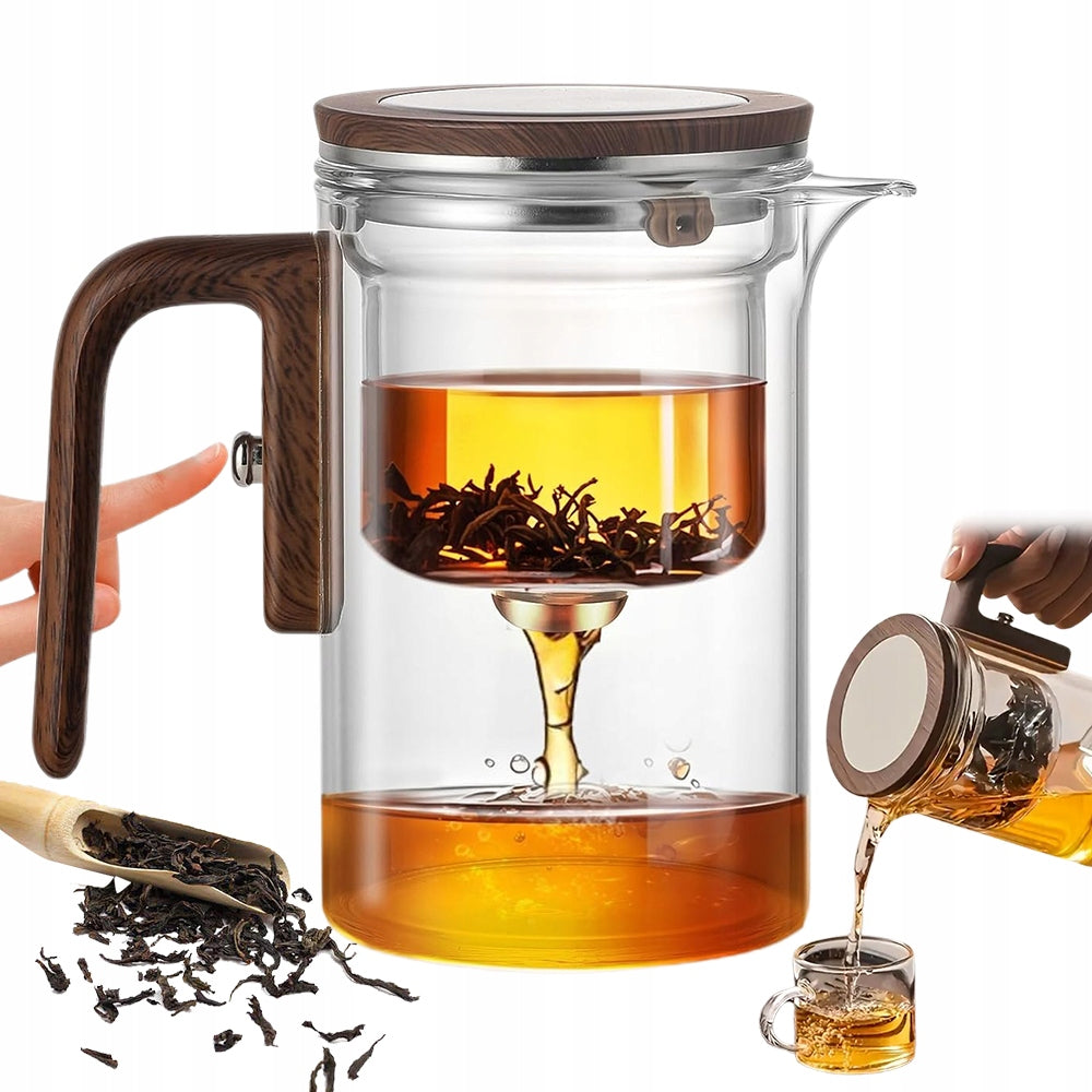 Glass Teapot 600Ml Perfect For Gift With Steel Strainer