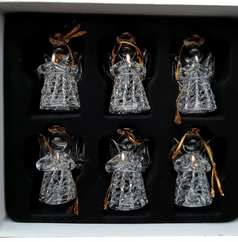 Glass angels with gold finish for Christmas tree 6pcs. Brand no brand