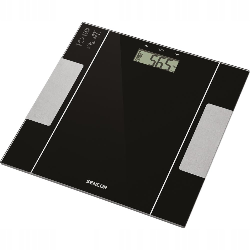 Glass bathroom scale Sencor 5050BK 150kg fitness fat and water measurement Brand Sencor