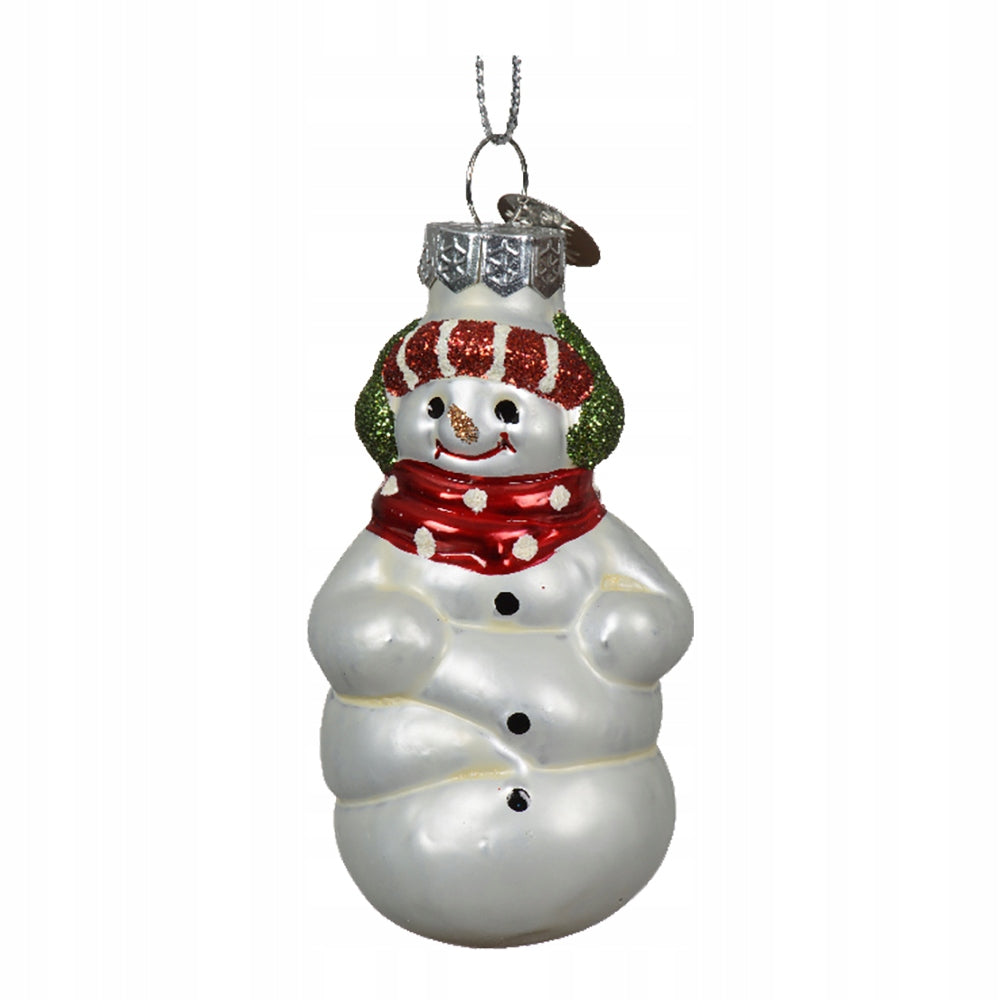 Glass baubles snowman shapes 7,5 cm 4 pcs. mix Christmas tree pendants Brand Kaemingk