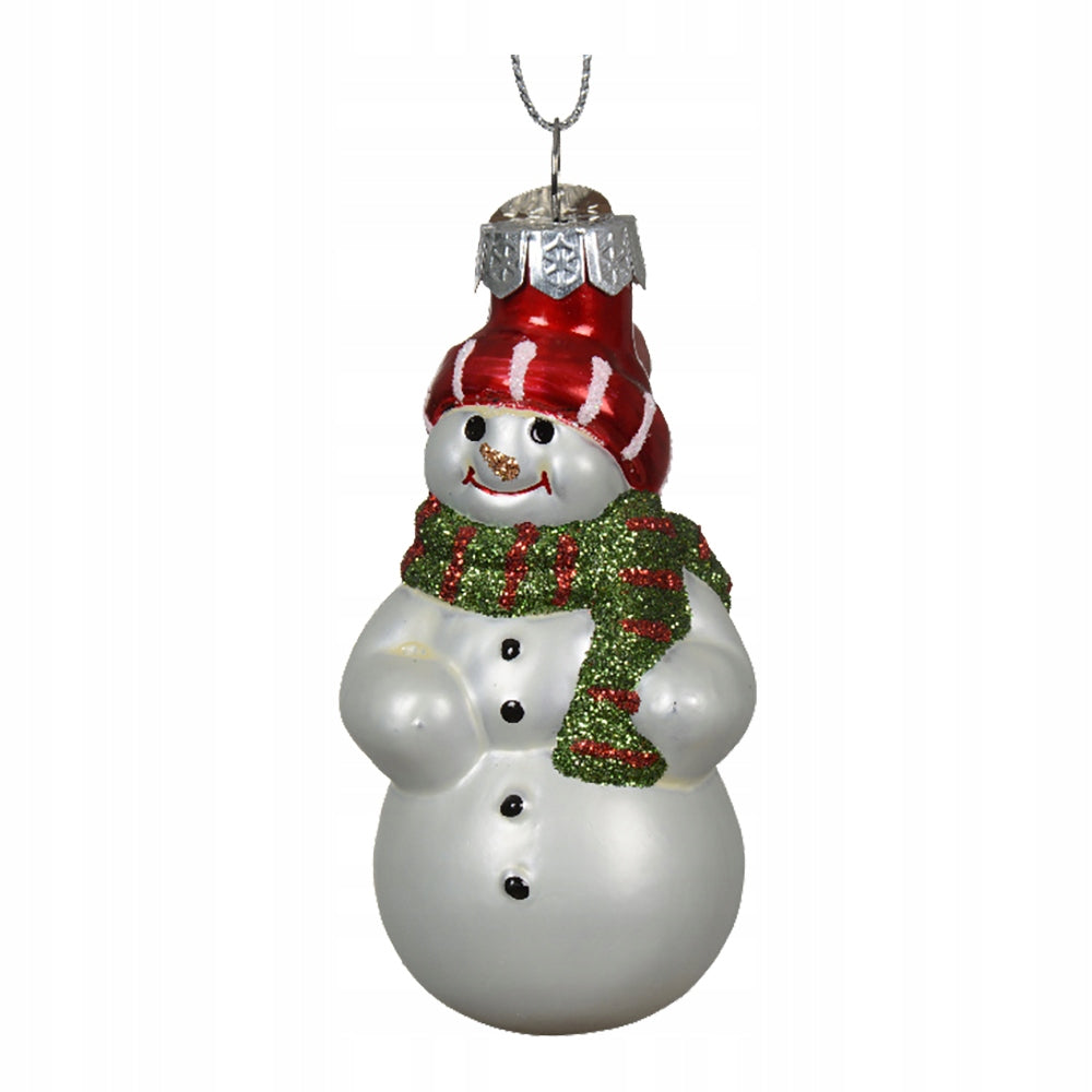 Glass baubles snowman shapes 7,5 cm 4 pcs. mix Christmas tree pendants Packaging status original