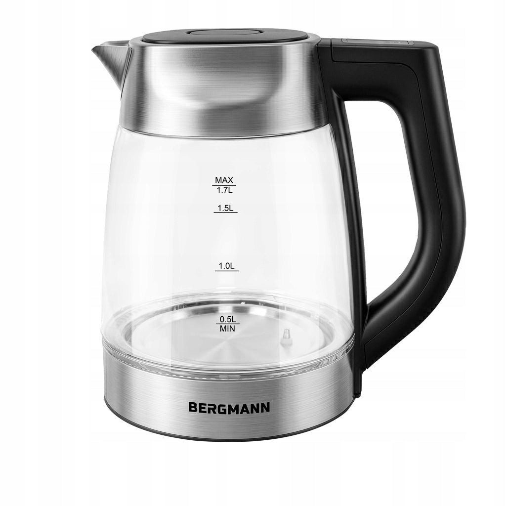 Glass electric kettle BERGMANN 1,7L 2200W Temperature control Packaging status original