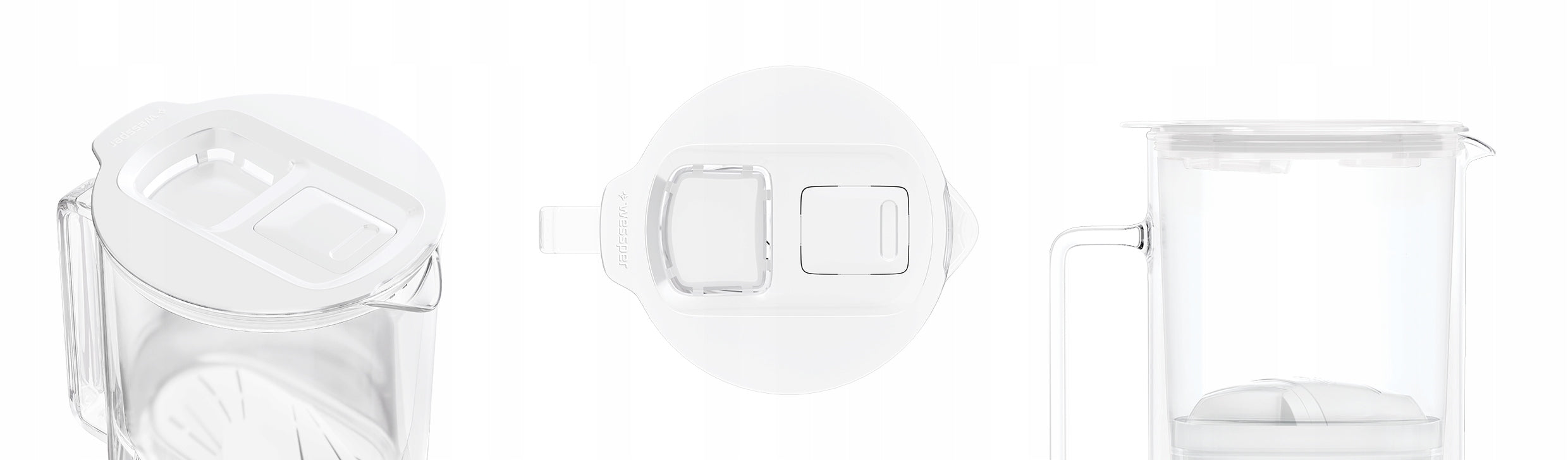Glass filter jug 2L Wessper WES208-FF-WH MINI + filter indicator Manufacturer code WES208-FF-WH