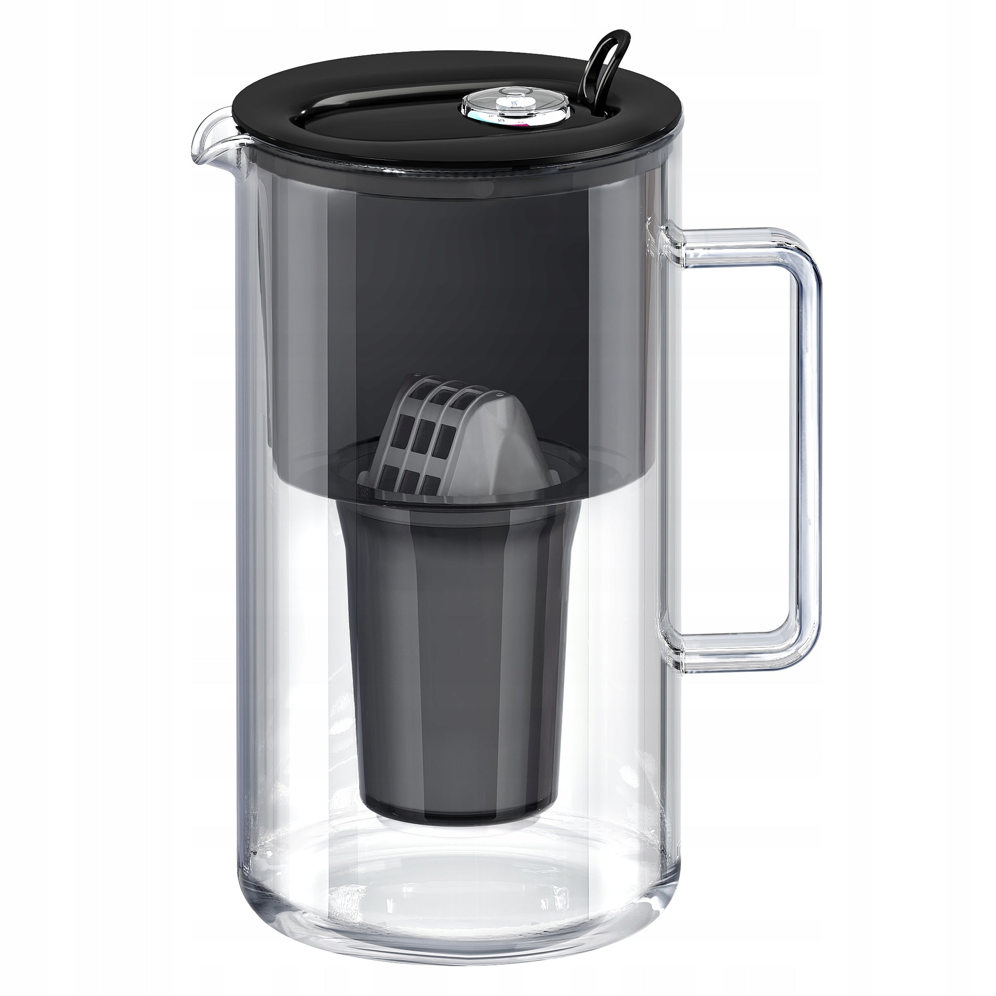 Glass filter jug Aquaphor Nord 2,5l with cartridge A5 (350l), black Product height 30 cm